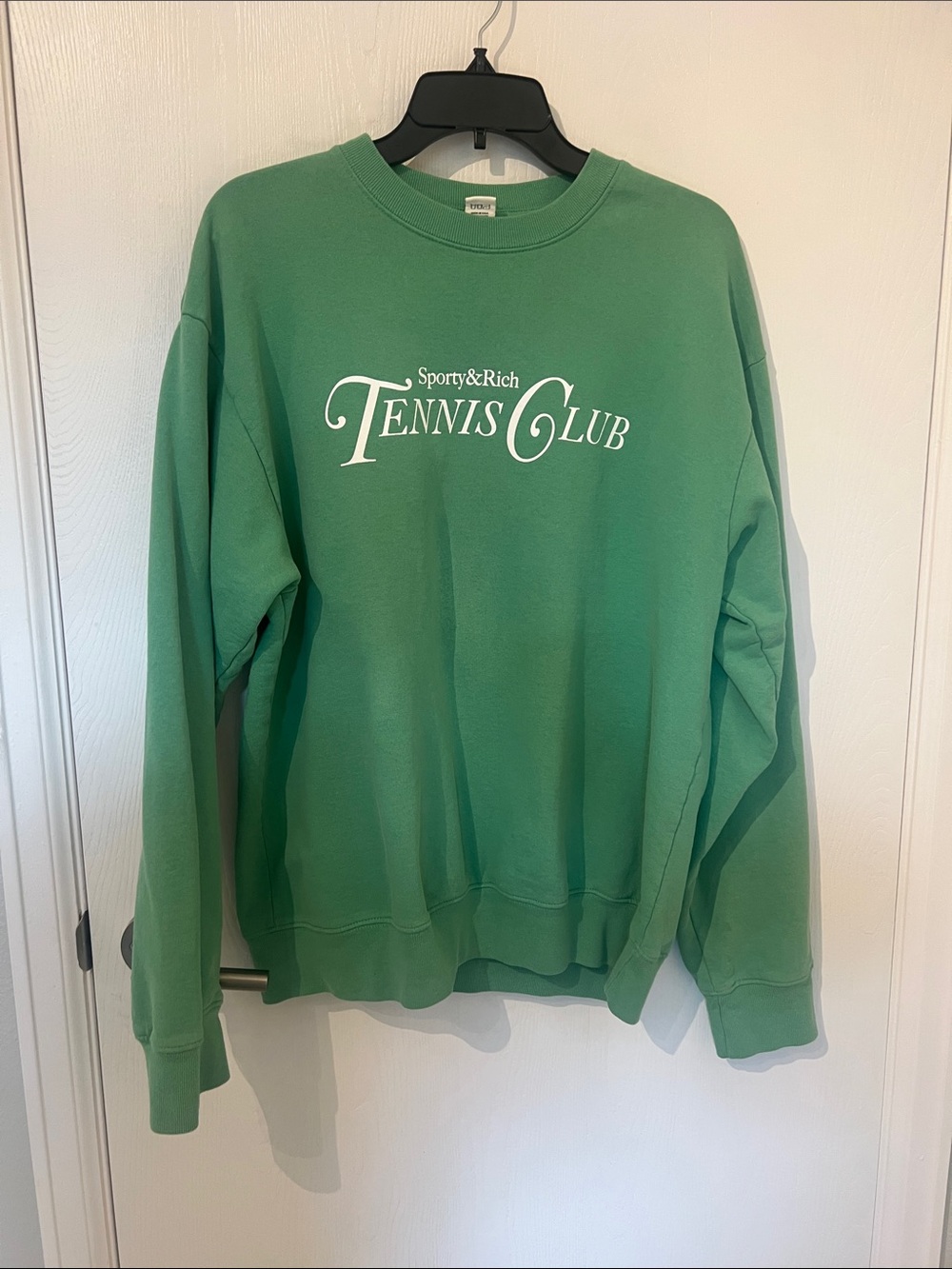 Sporty & Rich Tennis Club Unisex Sweatshirt in Vintage Kelly Green - Picture 4 of 11